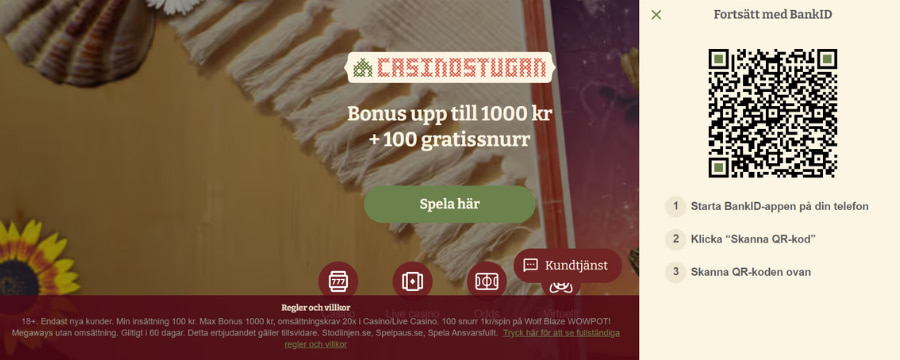 Casinostugan Qr-kod vid verifiering