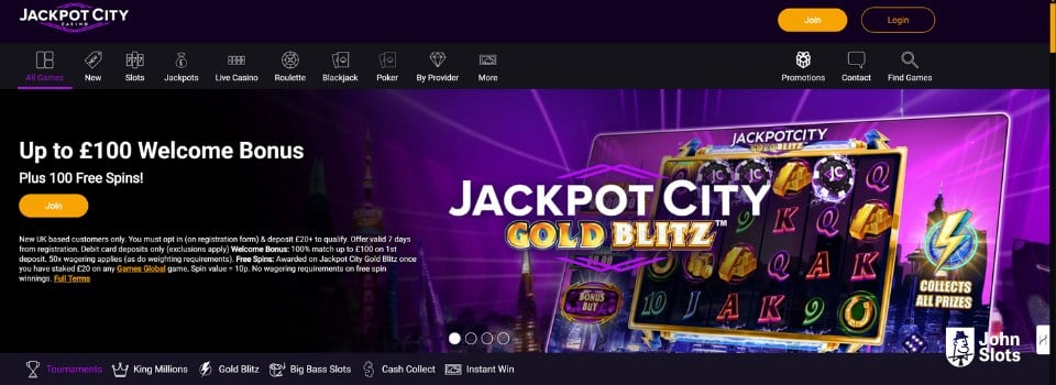 JackpotCity casino welcome offer