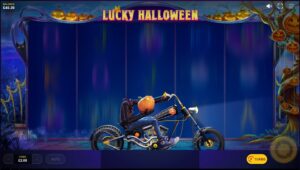 Lucky Halloween slot bonus feature pumpkin biker