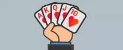 JohnSlots - bluffaaminen pokerissa - kuvan pokerikädessä 10, jätkä, akka, kunkku ja ässä.