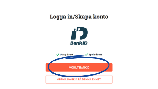 Använd mobilt BankID hos LeoVegas Casino
