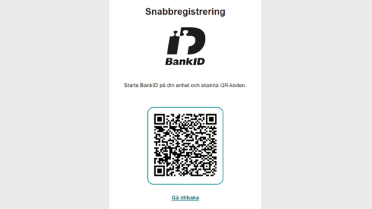 Snabbregistrering scanna QR kod med BankID hos Maria Casino