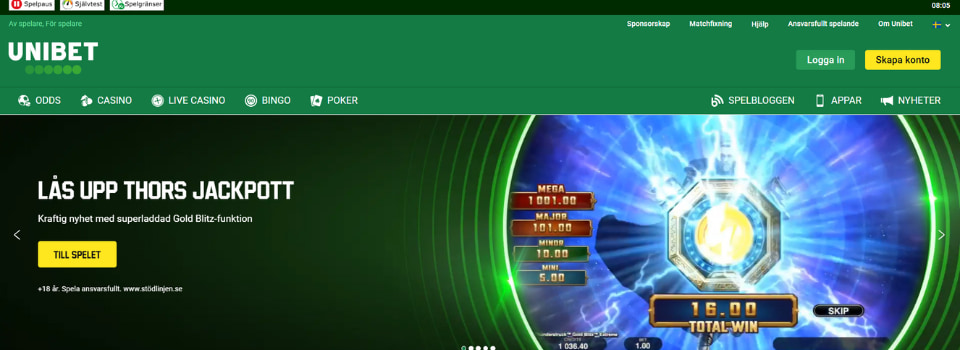 Skapa konto hos Unibet Casino