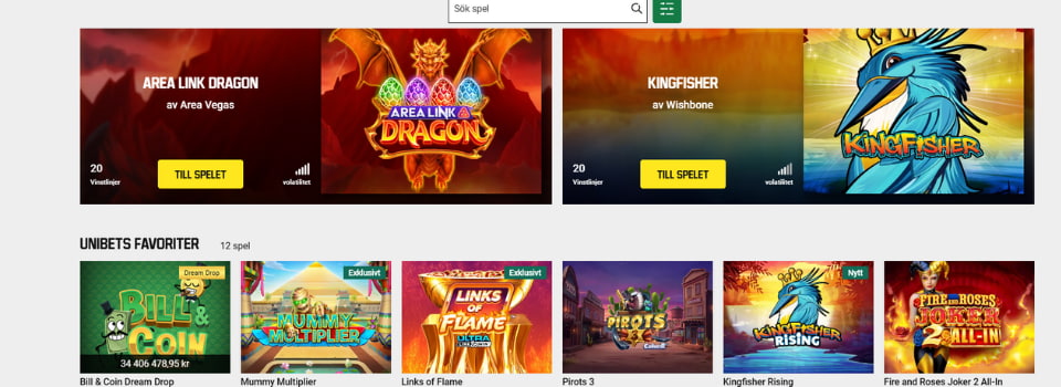 Unibet Casino spelautomater