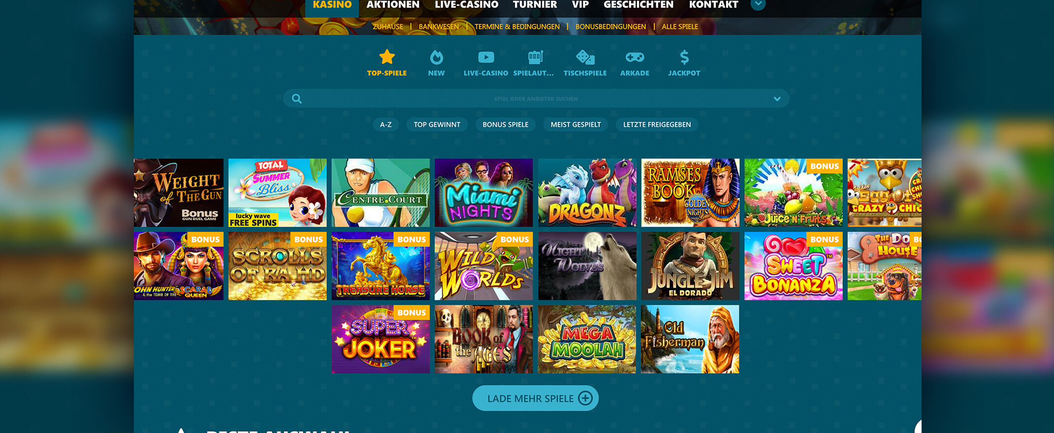Spinaru Casino Spieleauswahl