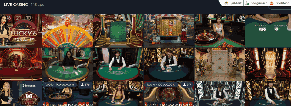Bilder på live casino spel hos SlotV Casino