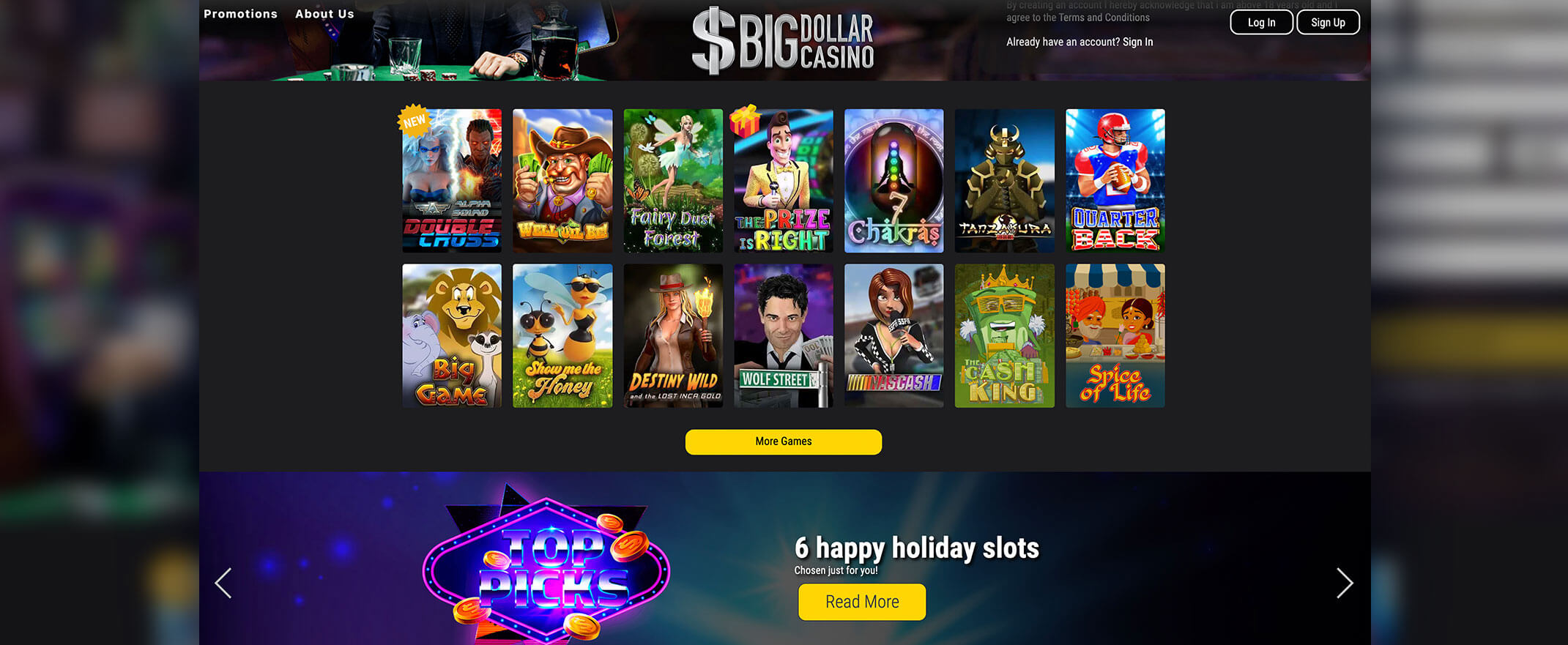 Big Dollar screenshot of the games