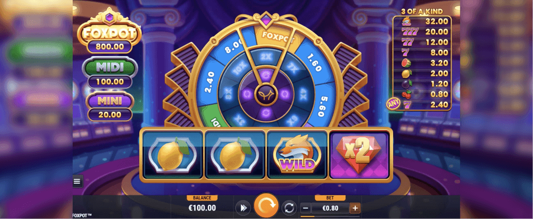 Foxpot slot screenshot of the reels