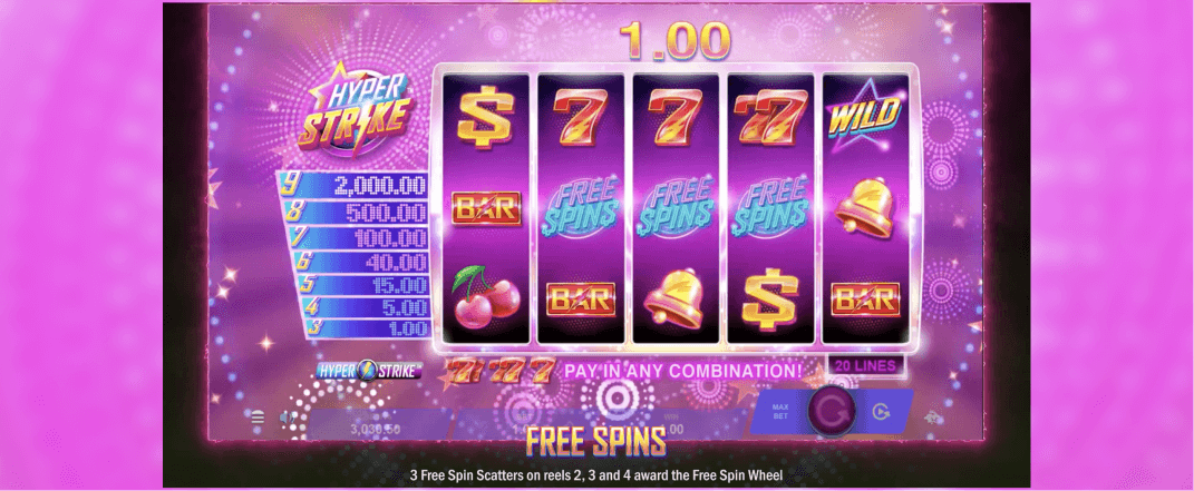 Hyper Strike slot screenshot of the reels