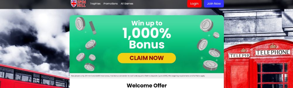 Spin Hill Casino UK offer