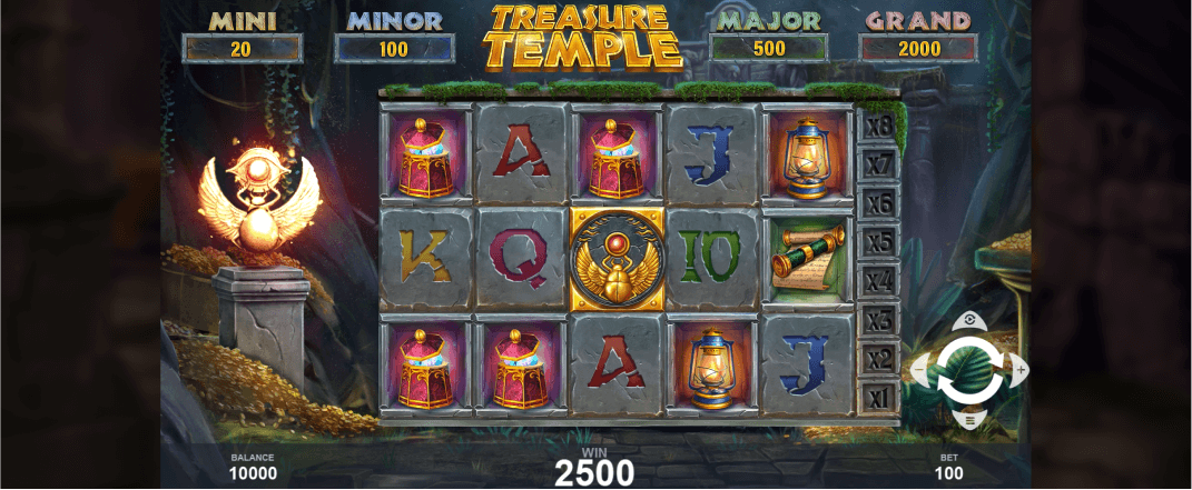 Treasure Temple slot screenshot of the reels