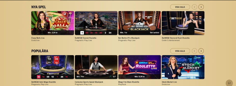 BetMGM live casinospel