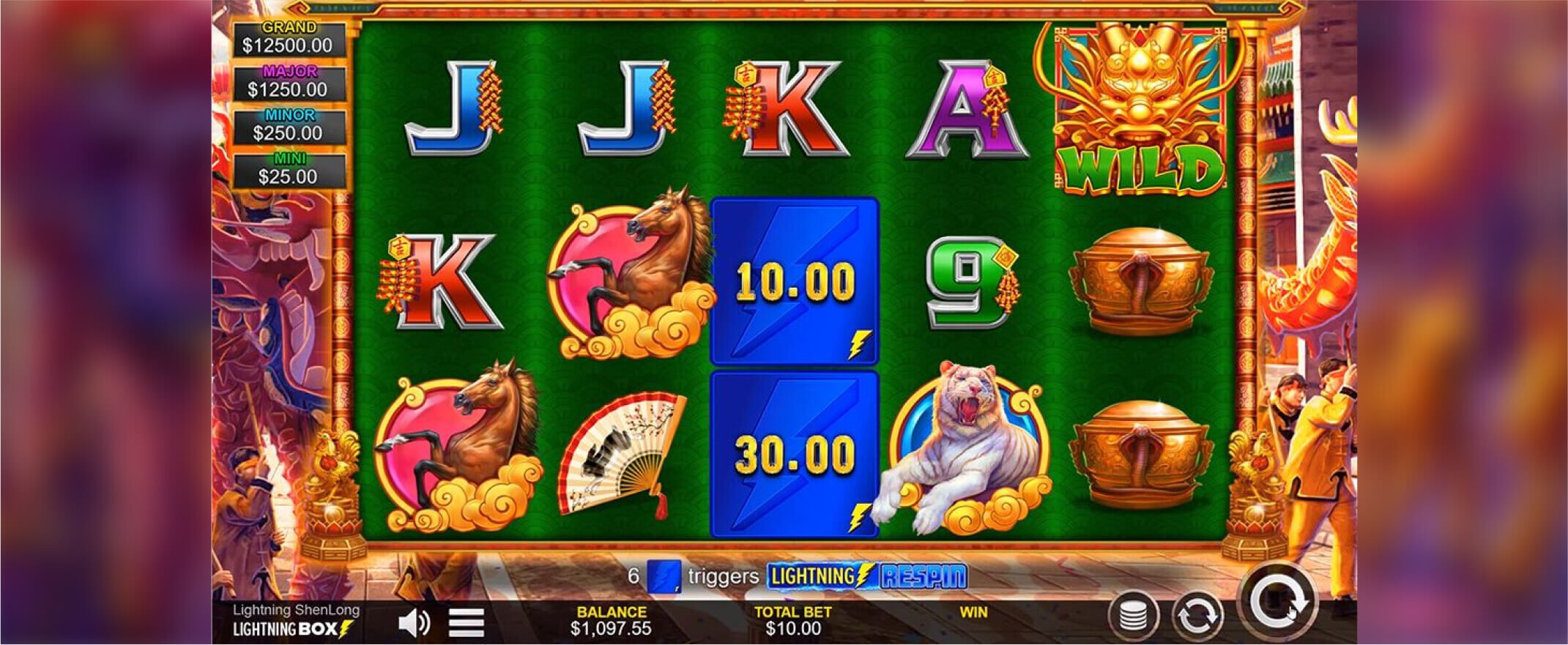 Lightning Shenlong slot screenshot of the reels