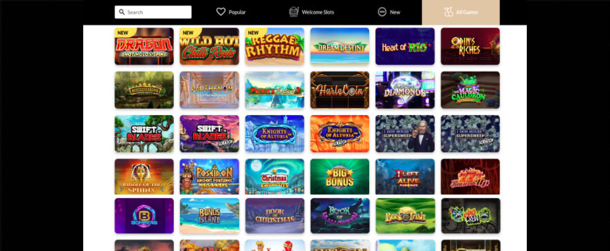 Royal Valley casino screenshot of the games