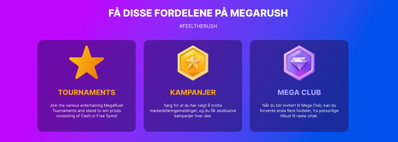 megarush casino norge fordeler