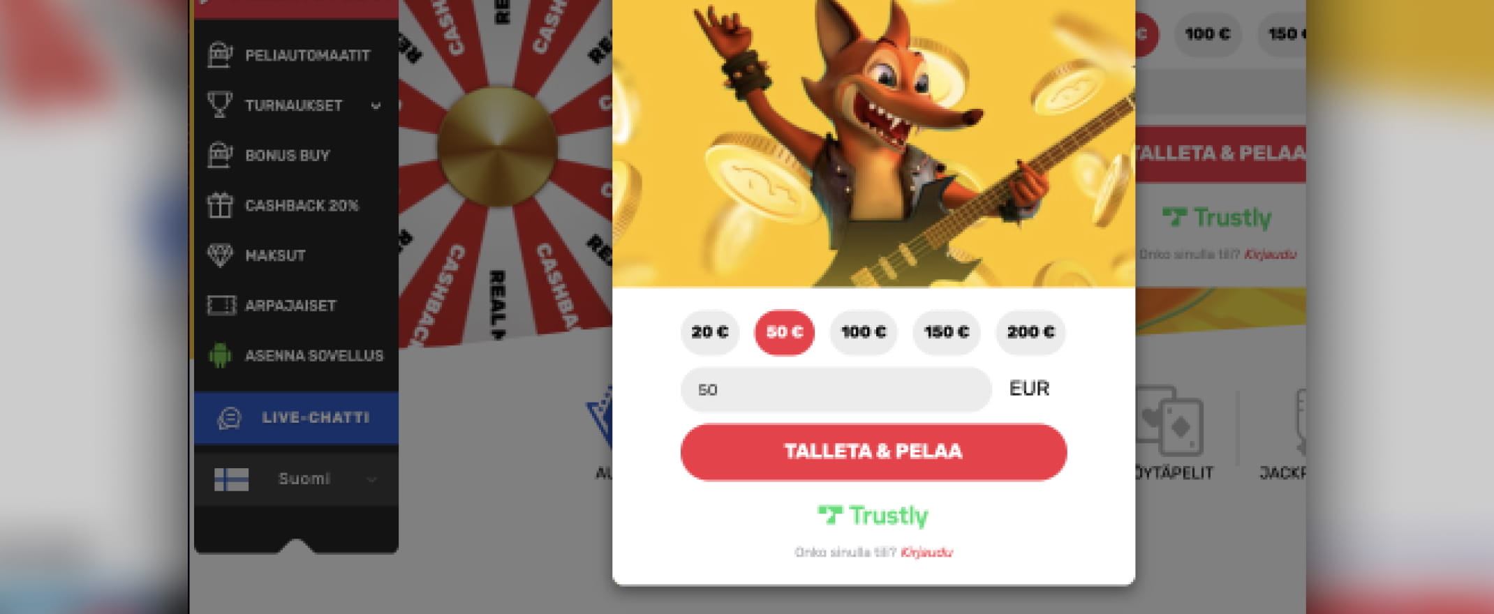 Crazy Fox Casinolle rekisteröityminen