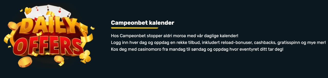 campeonbet casino norge daglige tilbud