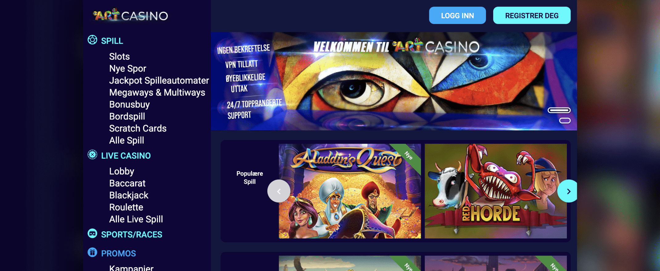 Art Casino Hjemmeside