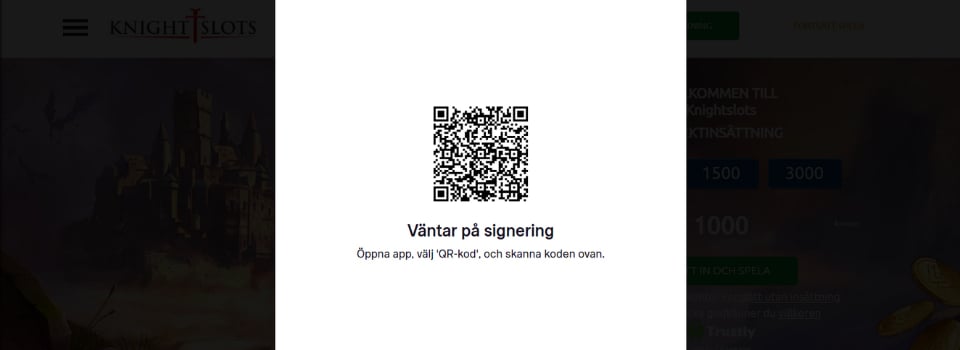 KnightSlots QR-kod verifiering