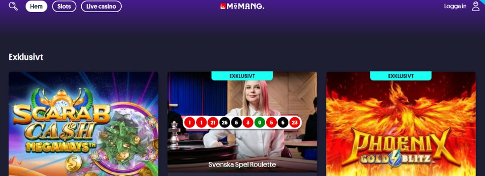 Momang Casino startsida