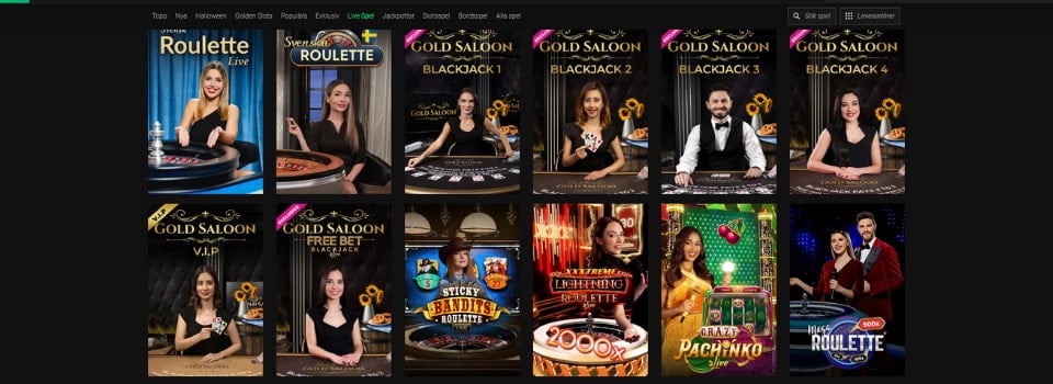 Betinia live casinospel