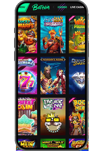 Betinia Casino på mobilen