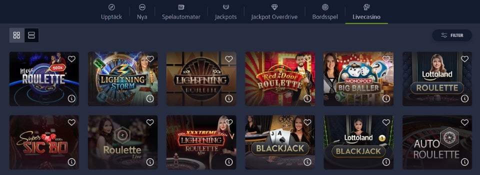 Lottoland live casinospel