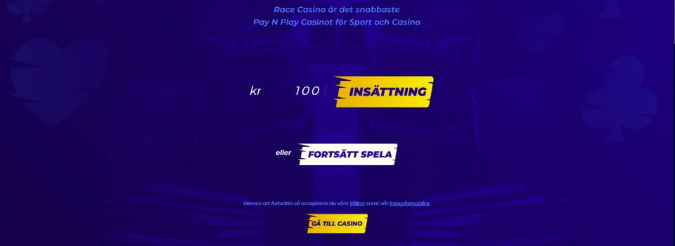 Race Casino registrering