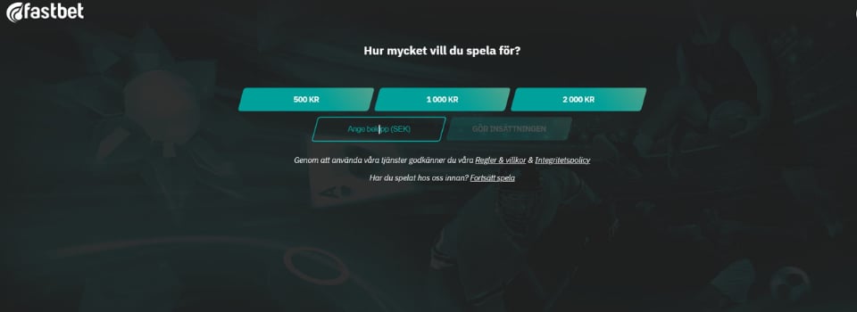 Fastbet Casino insättningsbelopp