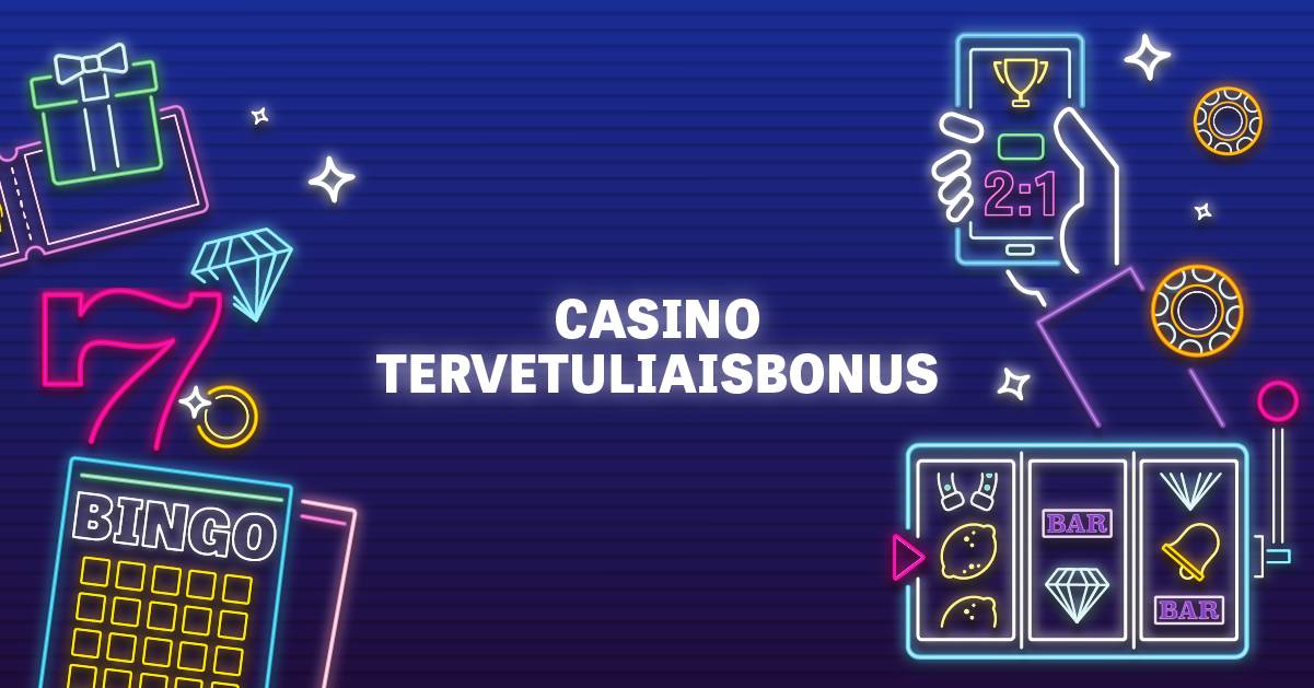 Casino tervetuliaisbonus - kasinopelejä sinisellä taustalla