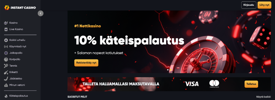 instant casino etusivu kokemuksia