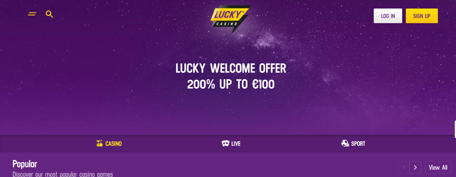 Lucky Casino Welcome Offer