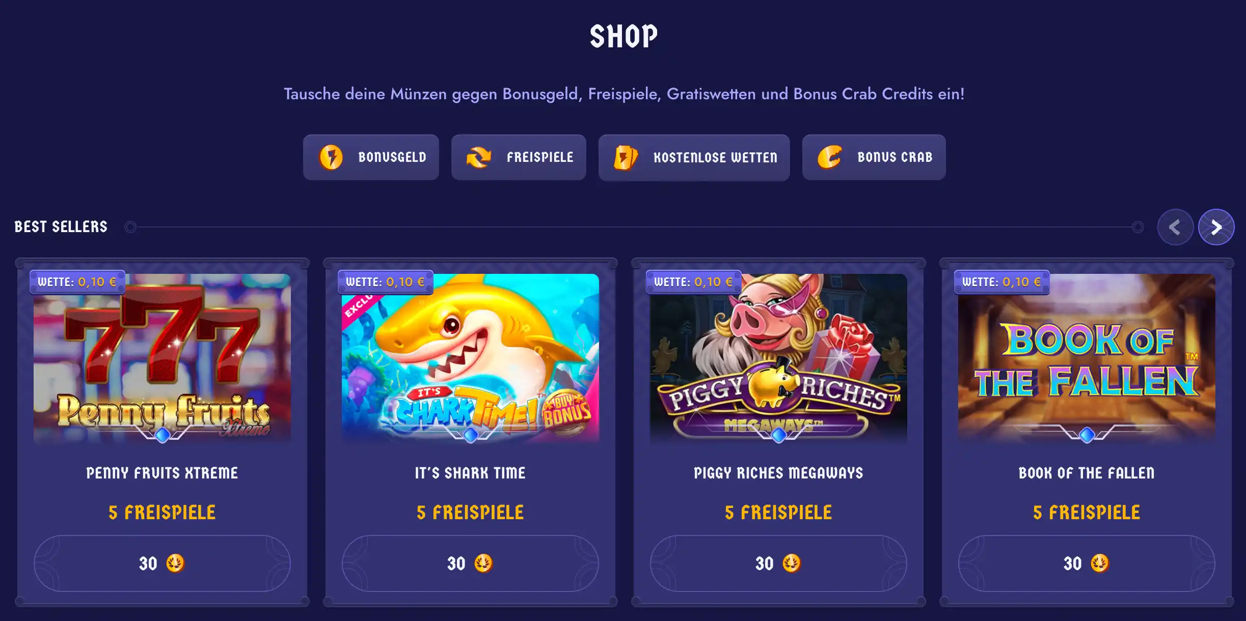 Zeuswin Bonus Shop