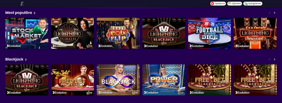 Flax Casino livespel