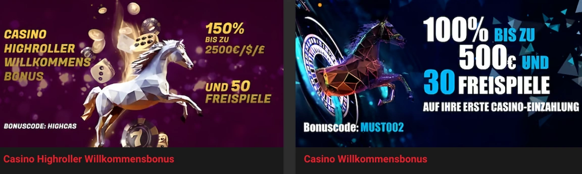 CasinoMustang Einzahlungsboni