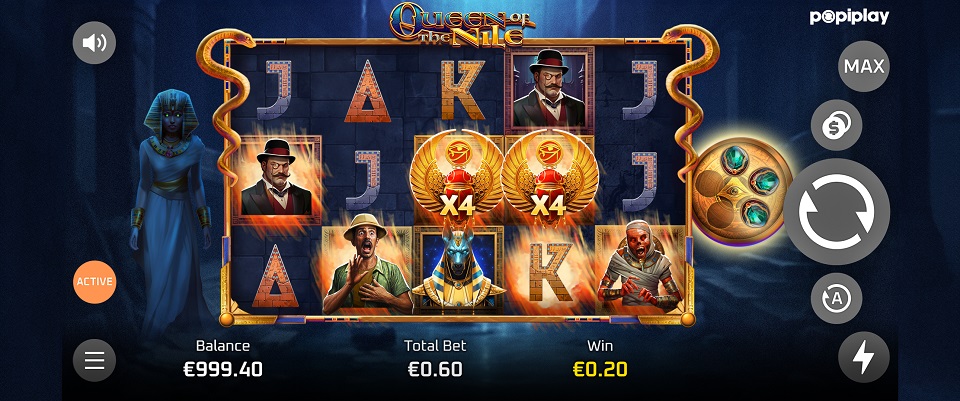 Queen of the nile slot bonus features