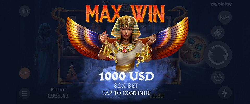 Queen of the Nile slot winning screenshot