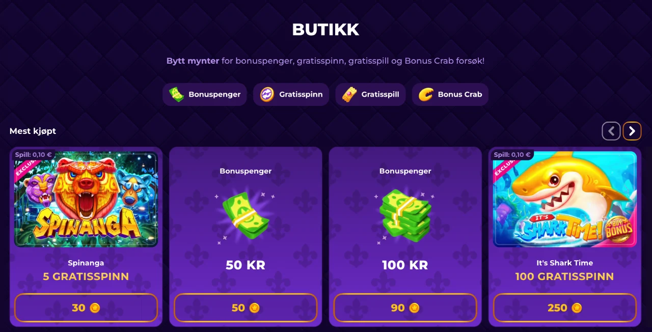 royalgame casino norge butikk