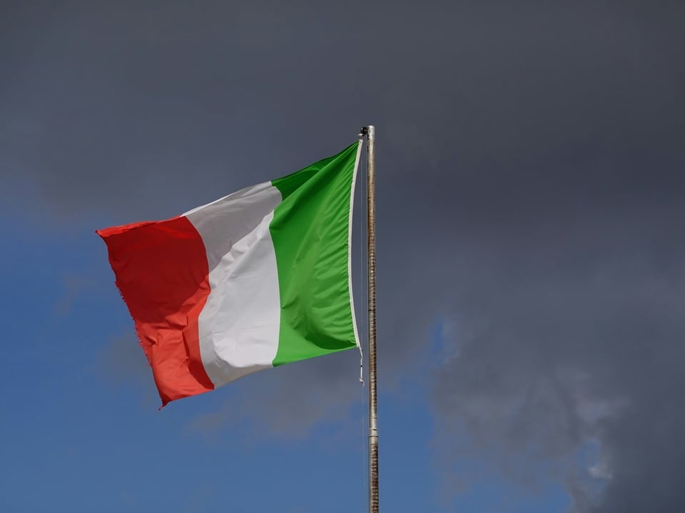 A photograph of the Italian flag