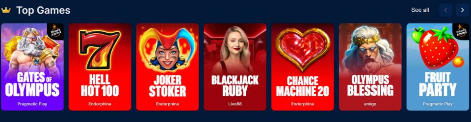 OnlyWin Casino Top Games