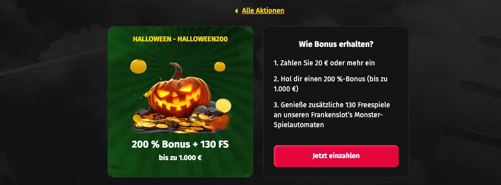 Jettbet Halloween Casino Bonus