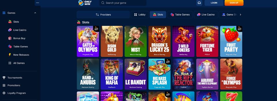 Onlywin casino games