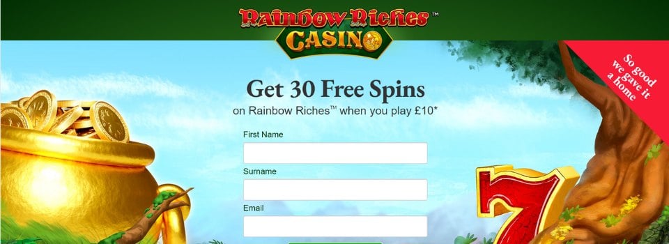 Rainbow Riches casino welcome bonus