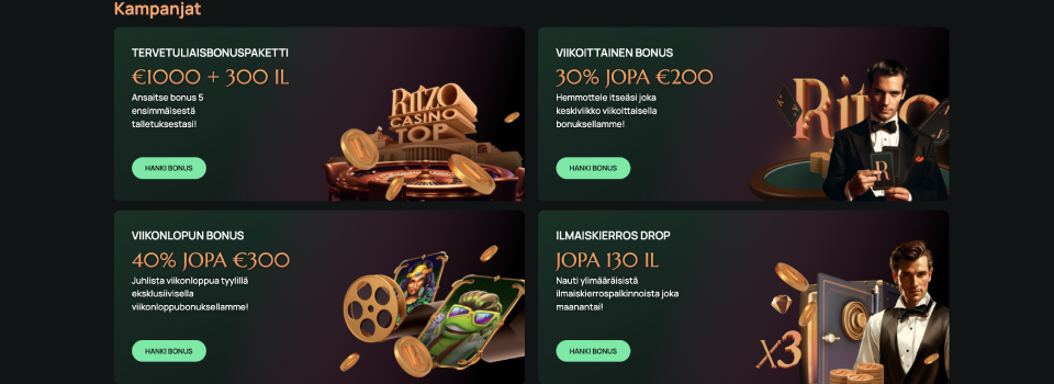 ritzo casino bonukset