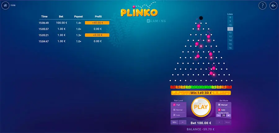 How to play the Plinko Game