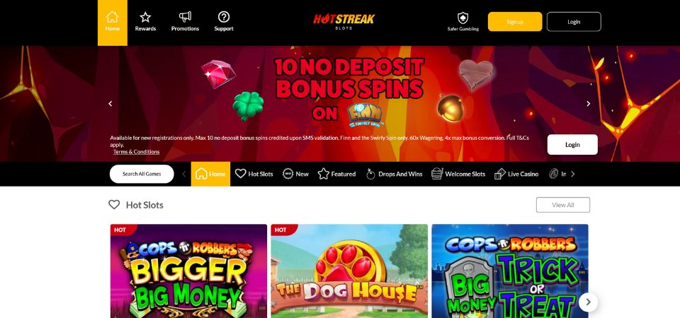 hotstreak casino home page