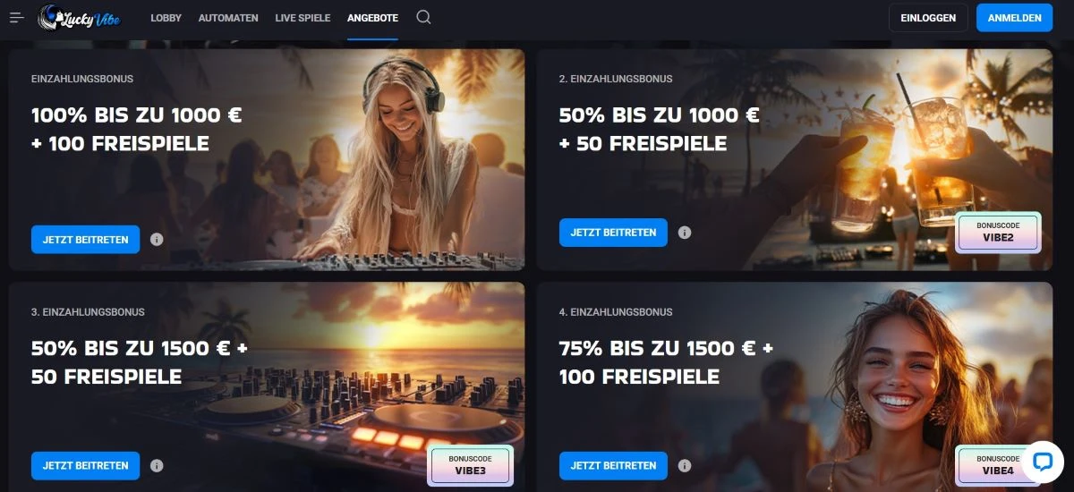 LuckyVibe Casino Willkommenspaket