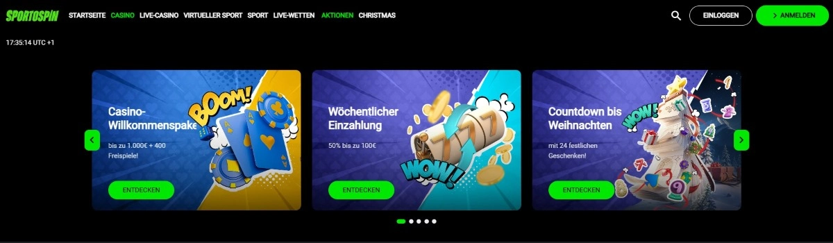 SportoSpin Casino Willkommenspaket