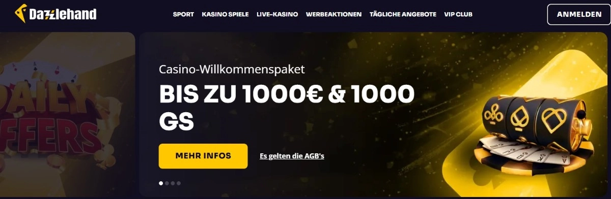 Dazzlehand Casino Willkommensbonus