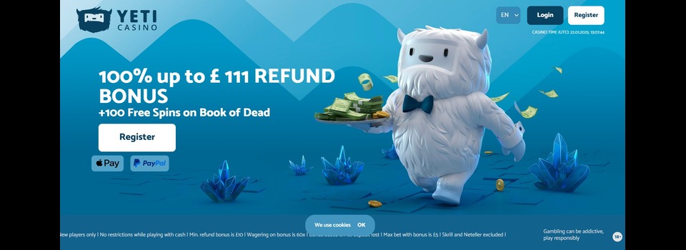 Yeti Casino Homepage